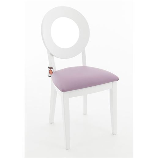 Стул Коломбо 2/Массив березы  Тон 9, Эмаль белая/ЭкокожаНитро пурпл