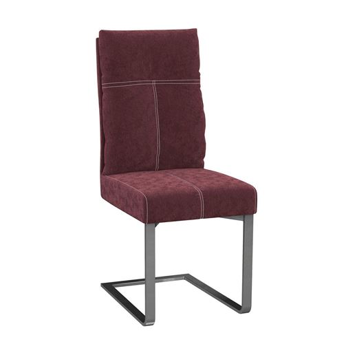 Стул Лофт/Металл Матированная сталь/Ткань, велюр Дана 31, Бордовый