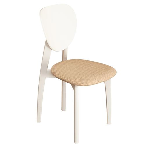 Стул Модерн/Массив бука Белый/ТканьБежевый