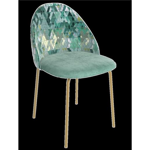 Стул Монти /Металл Латунь RAL 1036/ВельветСпинка-Mosaika-670,сид.-Velvet Lux-80