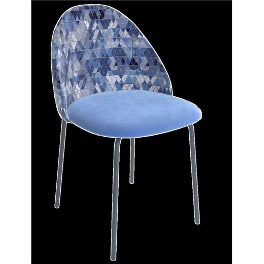 Стул Монти /Металл Маренго серый/ВельветСпинка-Mosaika-780,сид.-Velutto-46