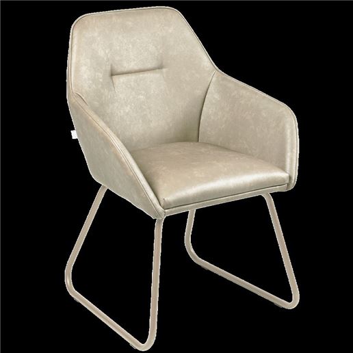 Стул Ортон /Металл RAL 1019 серо-бежевый/КожзамKansas 109