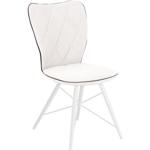 Стул Риоха/Металл Белый Паук 2/ЭкокожаБатлер 08, Нитро блек