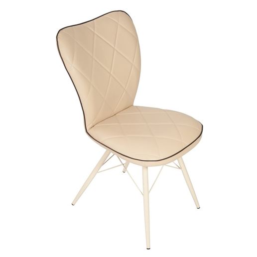 Стул Риоха/Металл Молочный Паук 2/ЭкокожаБатлер 02, Нитро браун