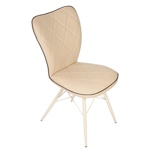 Стул Риоха/Металл Молочный Паук 2/ЭкокожаБатлер 02, Нитро крем