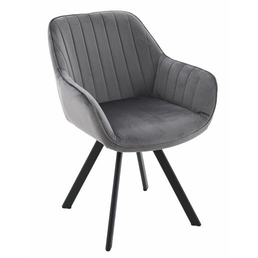 Стул Роан/Металл Черный матовый Муар/ВелюрМонолит грей