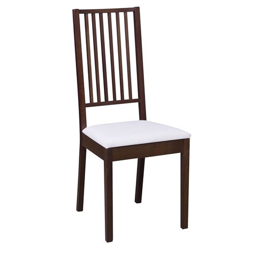 Стул Родос 2/Массив бука Орех темный/ЭкокожаБелый 211