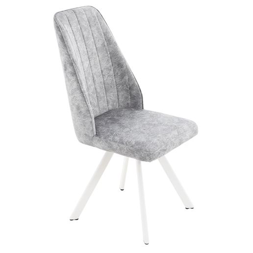 Стул Сильвио/Металл Белый муар/ТканьДиджитал силвер