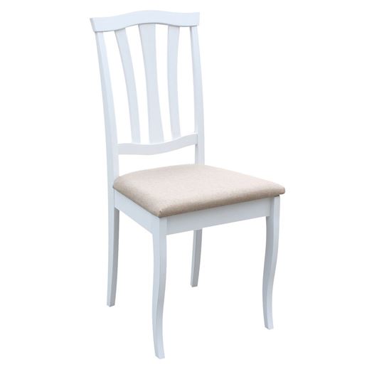 Стул Сити 1/Массив бука Белый матовый/ТканьБежевый 108