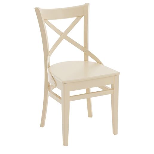 Стул Соло Венский жёсткий/Массив березы  Тон 10, RAL 1015 Слоновая кость/Слоновая кость