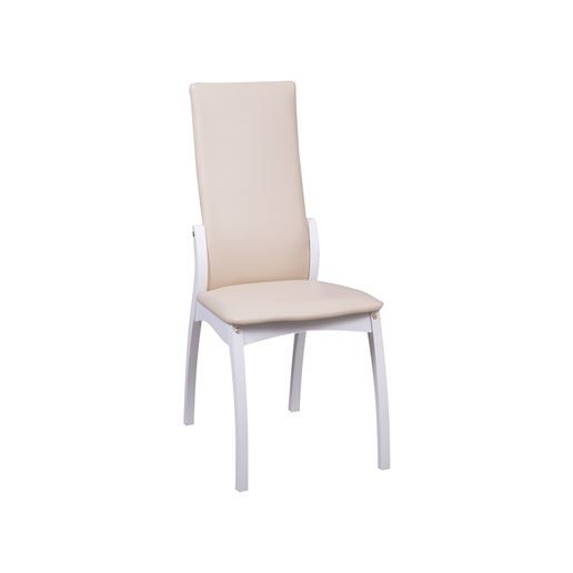 Стул Токио 1/Массив бука Белый матовый/ЭкокожаБежевый 115