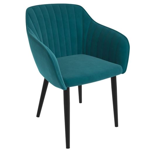 Стул Шандон /Металл Черный муар RAL 9005/ТканьVelutto 20,морская волна