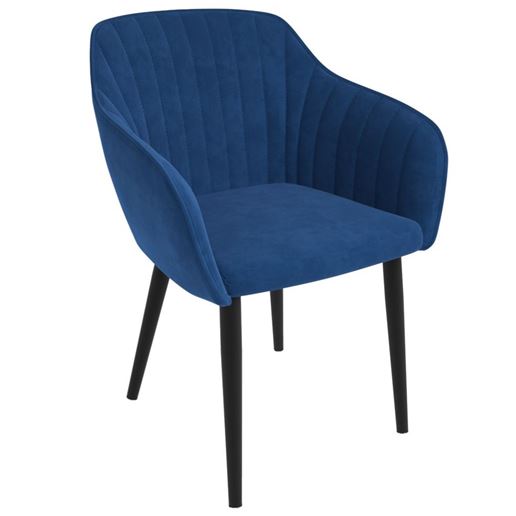 Стул Шандон /Металл Черный муар RAL 9005/ТканьVelutto 26,сапфир