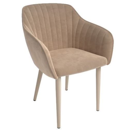Стул Шандон/Металл RAL 1019 серо-бежевый/Ткань, велюрVelutto 05, Бежевый нюд