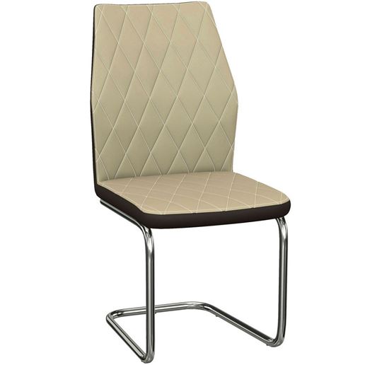 Стул Шато 2/Металл Нержавеющая сталь/ЭкокожаНитро крем, нитро браун