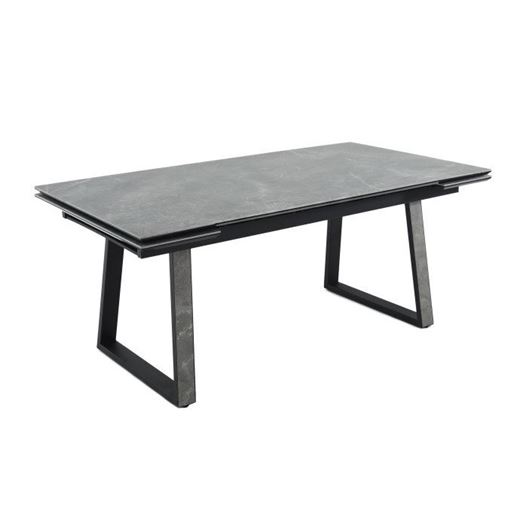 Стол Монако/Керамогранит/180(244)*95*75/Черный матовый Муар/Bayona grey/