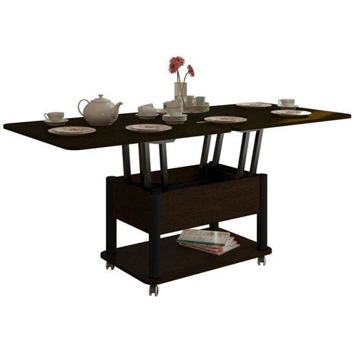 Стол Дебют 3 трансформер/ЛДСП/86(172)*72*48,8/Венге темный, ножки черные/Венге темный/