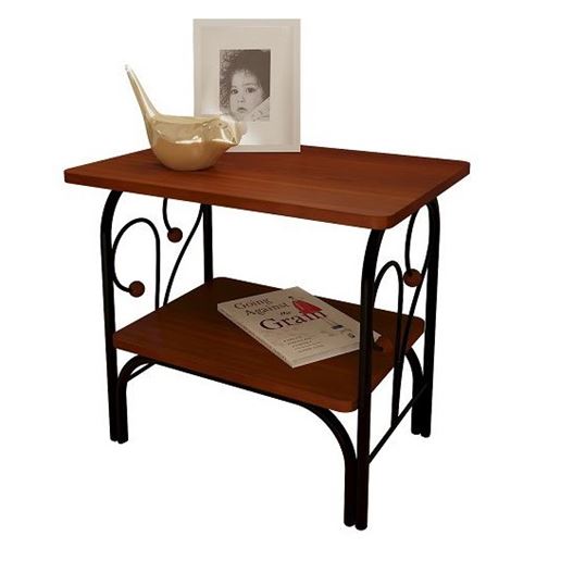 Тумба прикроватная МК-7 (ММД 202)/Металл/ЛДСП/Черный/Орех