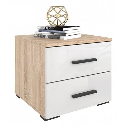 Тумбочка Эдмонтон T45 ( Тумба прикроватная ЭДМОНТОН Т45 ДУБ СОНОМА + БЕЛЫЙ)