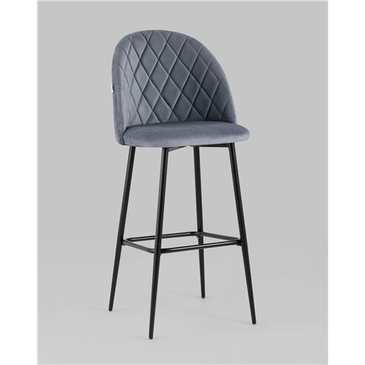 Стул барный Марсель велюр серый