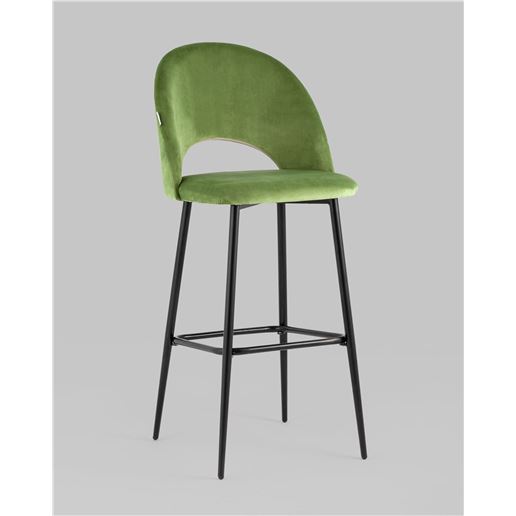 Стул барный Меган велюр травяной