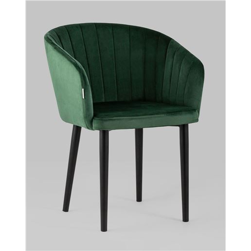 Стул с подлокотниками Нейтон велюр зеленый