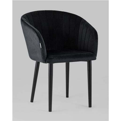 Стул с подлокотниками Нейтон велюр черный