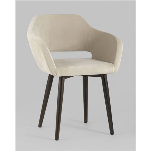 Стул с подлокотниками Саймон велюр бежевый