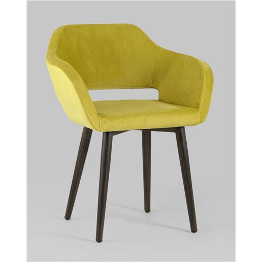 Стул с подлокотниками Саймон велюр золотистый