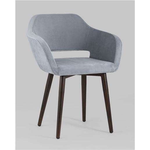 Стул с подлокотниками Саймон велюр серый