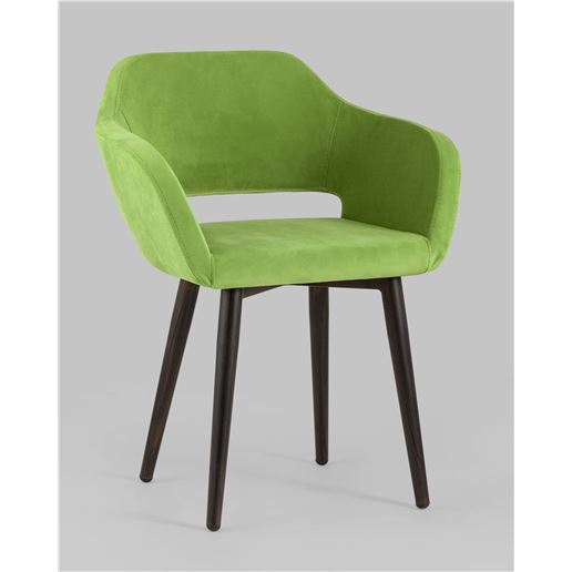 Стул с подлокотниками Саймон велюр травяной