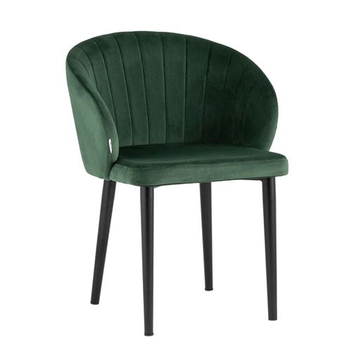 Стул с подлокотниками Шон велюр зелёный