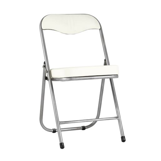 Стул складной ДЖОН металлик, слоновая кость