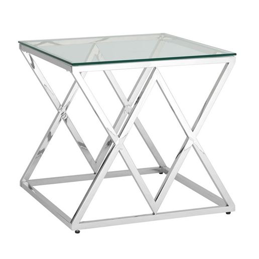 Журнальный стол 55*55 ИНСИГНИЯ серебро