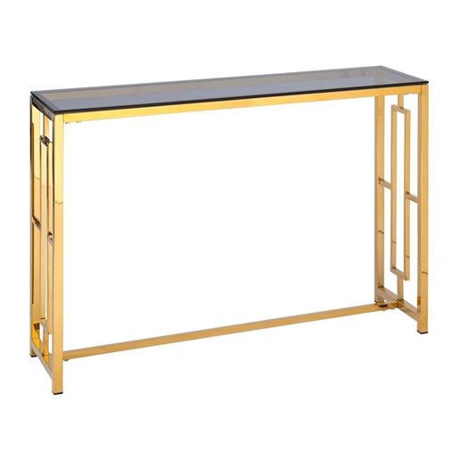 Консоль БРУКЛИН 115*30 золото стекло smoke