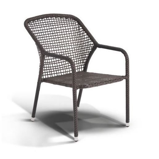 Стул "Романо", коричневый, без подушки, плоский искусственный ротанг,