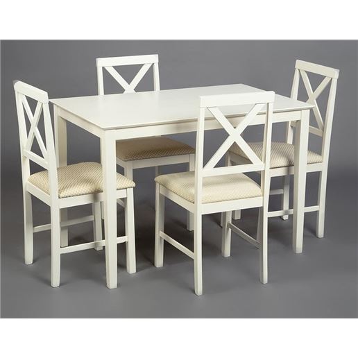 Обеденный комплект Хадсон (стол + 4 стула)/Hudson Dining Set Pure white