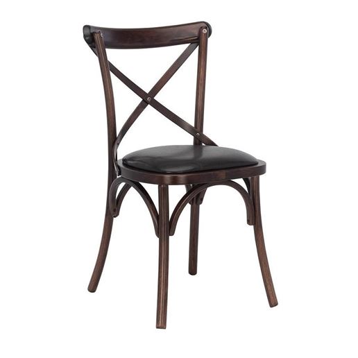 Стул Leset Грид мягкий Тёмный орех, к/з Шоколад