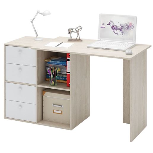 Компьютерный стол Прайм-37 дуб сонома / белый