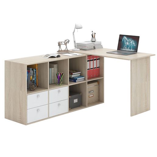 Угловой стол Прайм-52 дуб сонома / белый