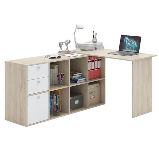 Угловой стол Прайм-53 дуб сонома / белый