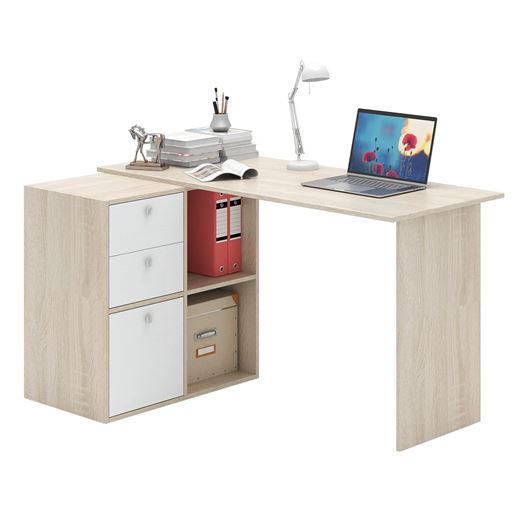 Угловой стол Прайм-69 дуб сонома / белый