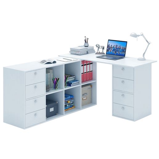 Угловой стол Прайм-82 белый