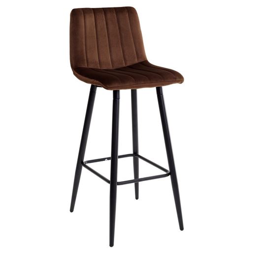 Барный стул DERRY G062-10 шоколадный, велюр М-City