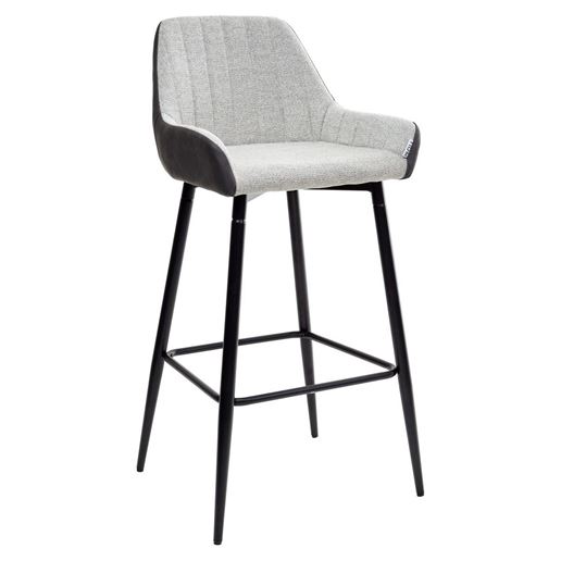 Барный стул PUNCH светло-серый меланж FC-01/ экокожа антрацит RU-08 М-City