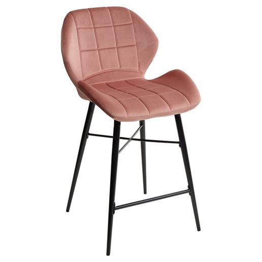 Полубарный стул MARCEL BLUVEL-52 PINK (H=65cm), велюр М-City