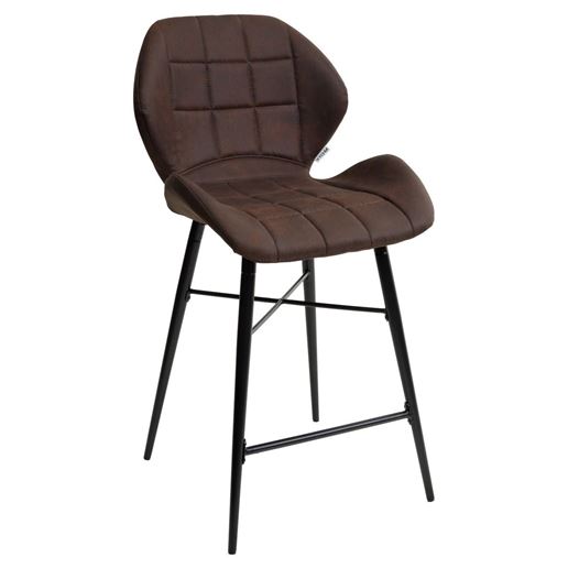 Полубарный стул MARCEL COWBOY-#800 темно-коричневый (H=65cm), ткань микрофибра М-City