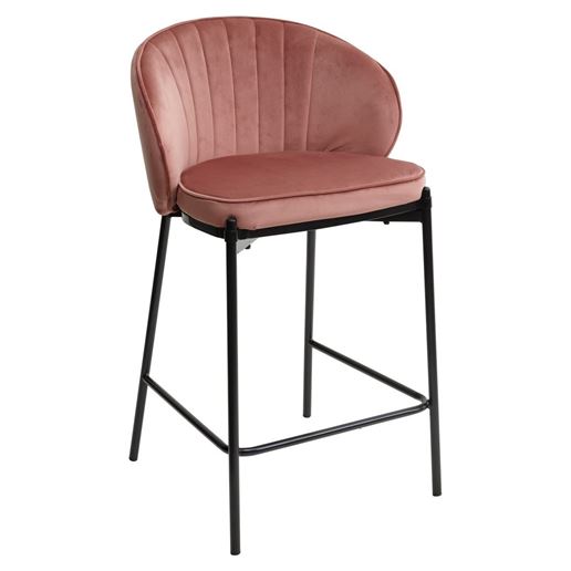 Полубарный стул WENDY BLUVEL-52 PINK (H=65cm), велюр М-City