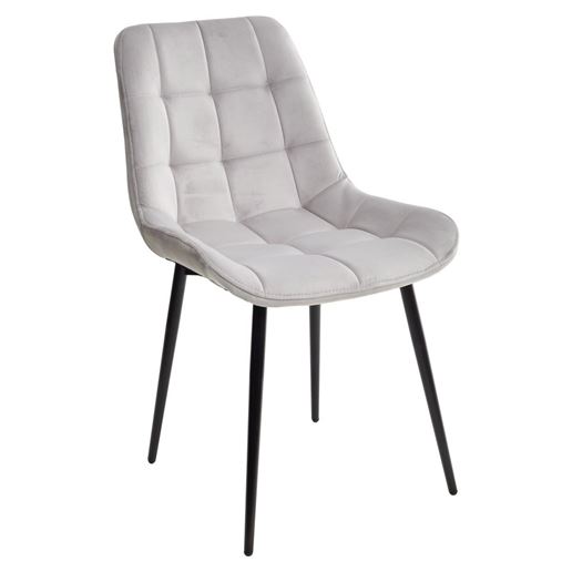 Стул ХОФМАН, цвет светло-серый #H09, велюр / черный каркас 4 шт./1 к М-City