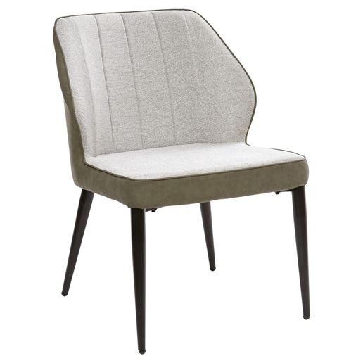 Стул-кресло RIVERTON светло-серый меланж FC-01/экокожа хаки RU-04 М-City